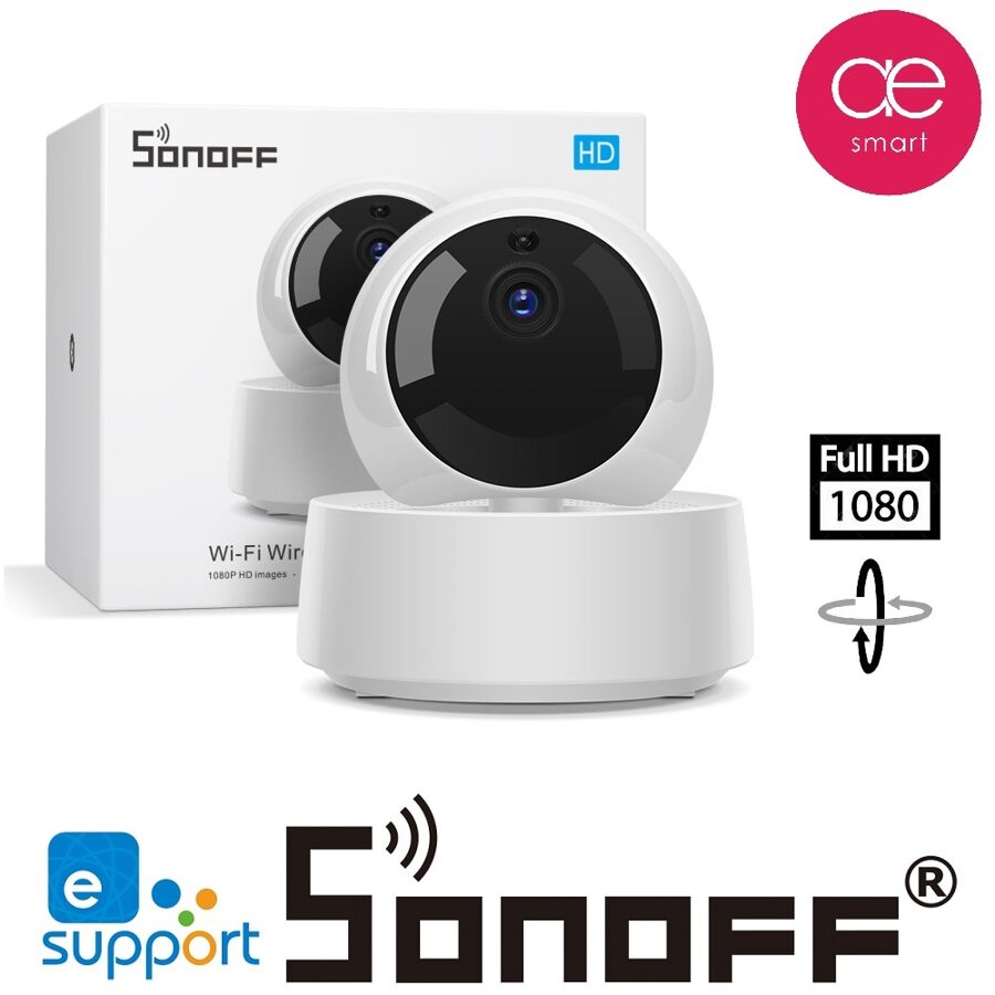 SONOFF Bezvadu Wi-Fi IP novērošanas kamera GK-200MP2-B, 1080P, F1.2, 340°H/120°V