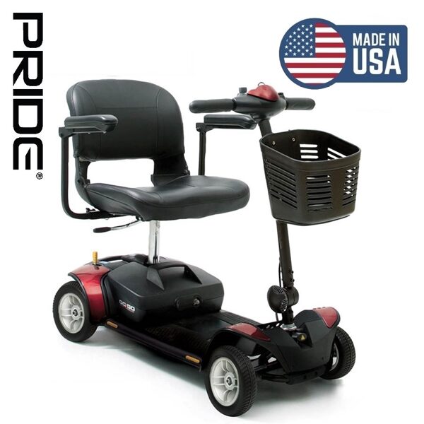 PRIDE Go Go® Elite Traveller elektriskais mobilitātes skūteris | 6.4 km/h | 12Ah/17Ah | Sarkans/Zils
